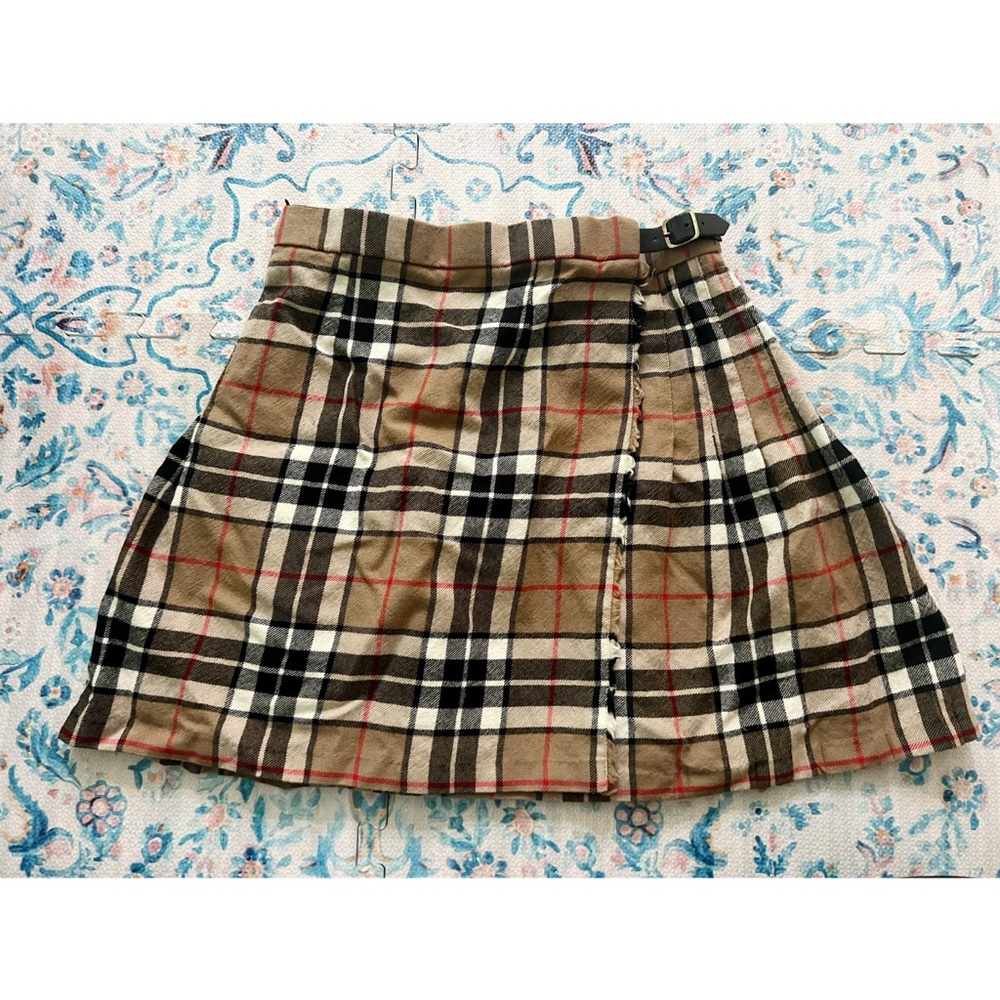 James Pringle Weavers Wool Pleated Skirt Made in Scotland